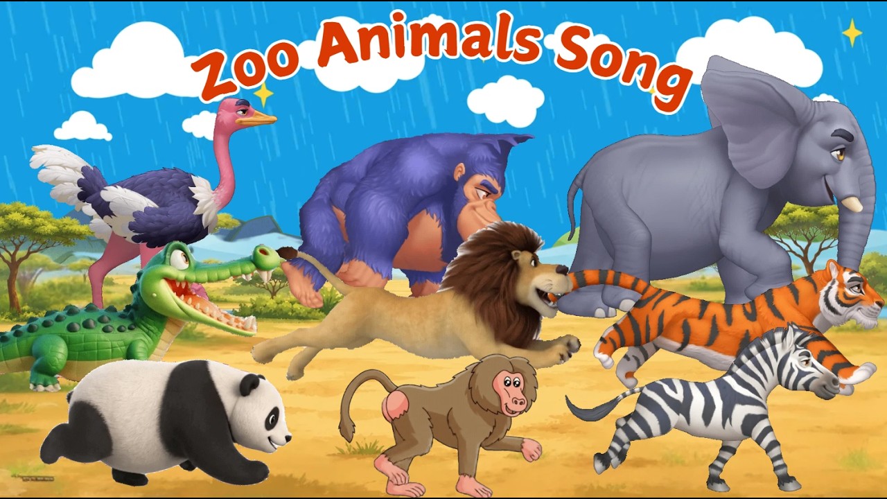 Zoo Animal Sounds Song 🦁 Fun Toddler Animals Learning Song with Joyful Actions 🎵 Best Nursery Rhymes