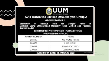 A211 SQQS3143 Lifetime Data Analysis A Group Project 2 (Group 2)