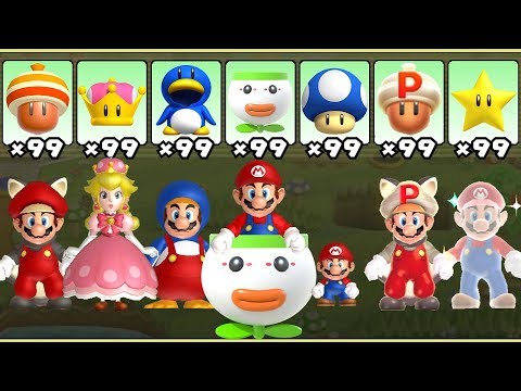 New Super Mario Bros U Deluxe - All Power-Ups