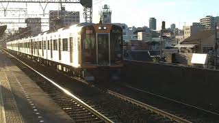 阪神1000系1605F+1604F+1207Fの快速急行奈良行き 今里駅