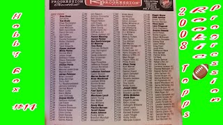 Hobby Box 14  2008 Topps Rookie Progression