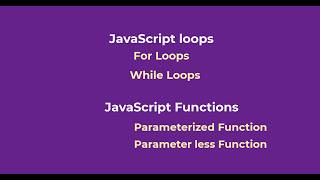 Summary JavaScript loops and functions
