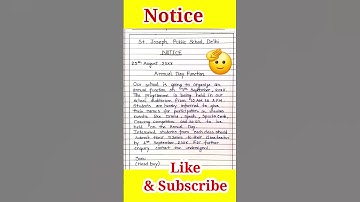 Notice writing on annual day function #Notice #shorts #shortsvideo