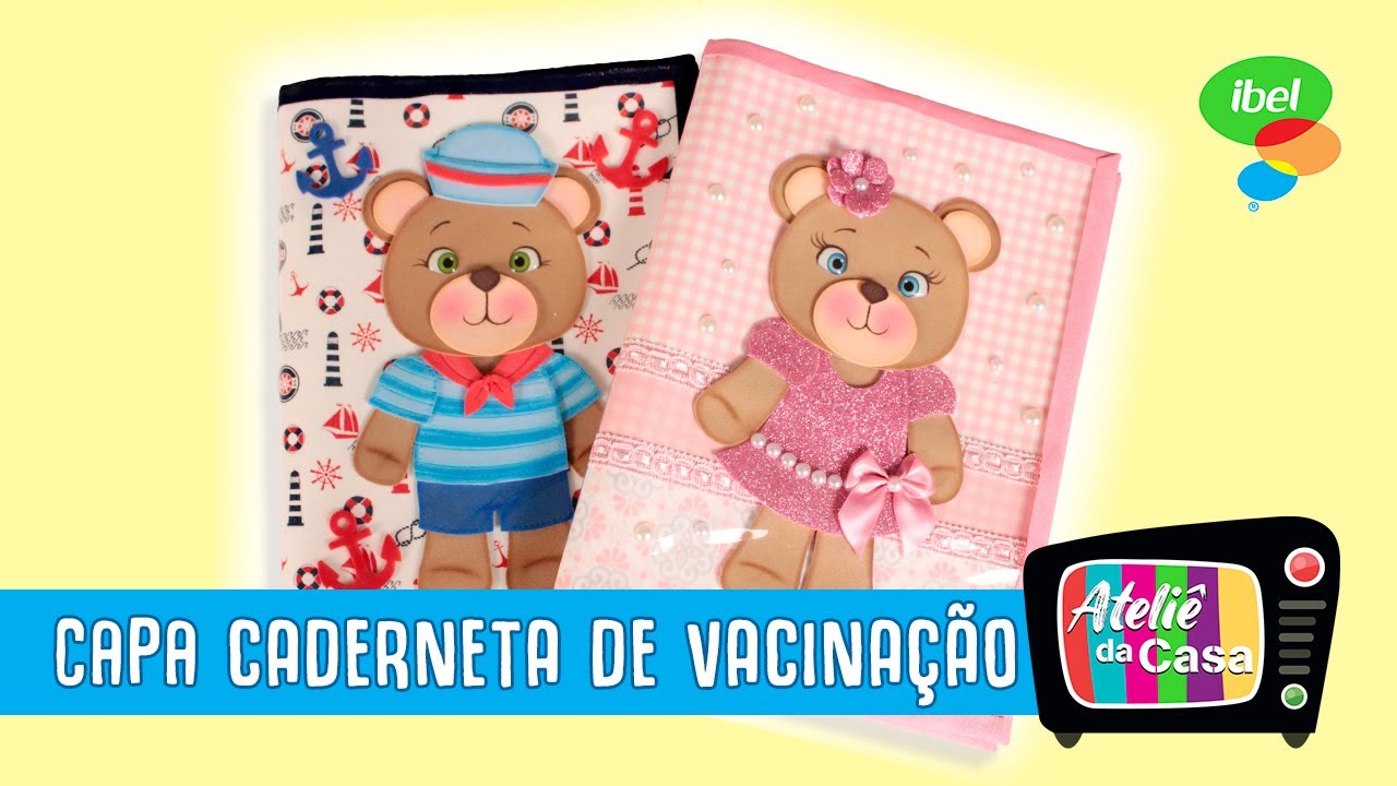 Passo a passo capa de caderneta de vacinação em EVA