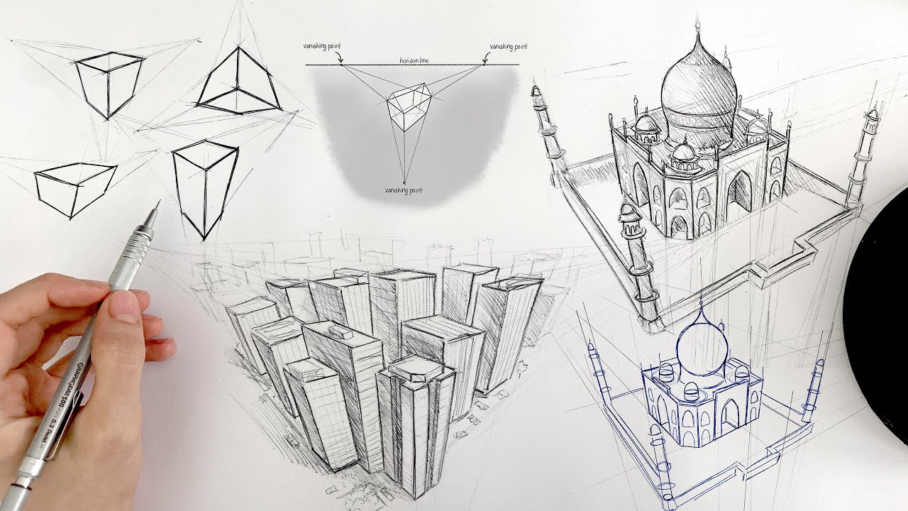 Perspectives Course NEW Three-Point Perspective Course and GIVEAWAY! 🎁 - YouTube