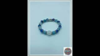Aquamarine Bracelet Blue Chalcedony U0026 Ldanwork Glass Beads  Bracelet For Men  Bracelets For Women