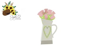 Pitcher Bouquet Box Card SVG Assembly Tutorial