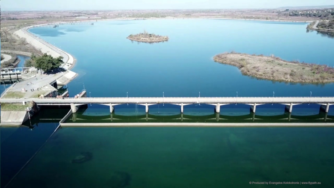Aliakmon Dam & Bridge - Veria Greece. View from above