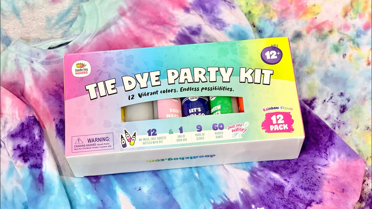 Doodle Hog Pastel Tie Dye Kit Create Colorful Custom Designs with 6 Bottles of Fabric Dye and 12 Refills, Size: 6 Pack