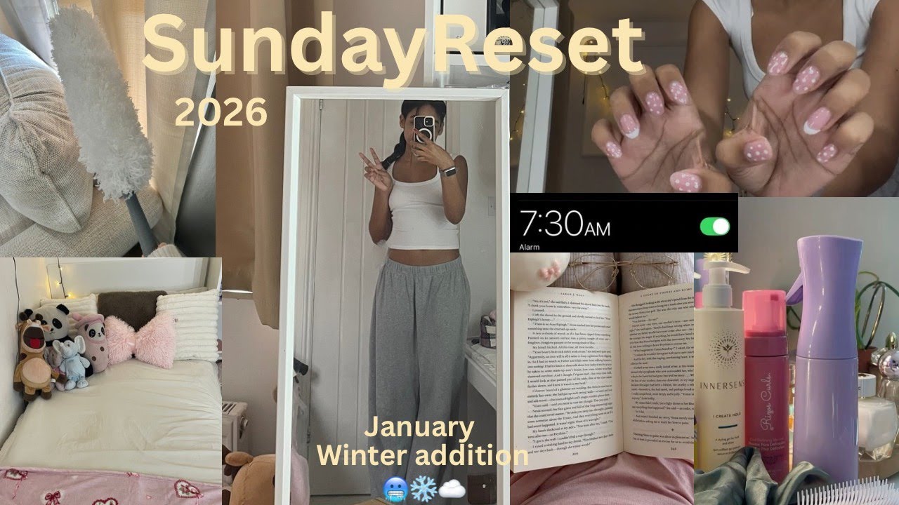 My ultimate winter SUNDAY RESET routine🧦🧣🌧 cleaning, hair, new nails