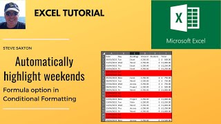 Highlight weekends in Microsoft Excel automatically . Conditional formatting, weekday function