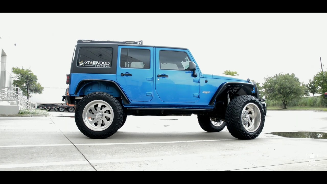 Starwood Motors Jeep Wrangler equipped with a Sprintex SUPERCHARGER on  22x12 American Force Wheels! - YouTube