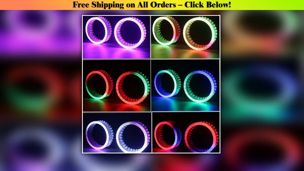 SANVI 2Pcs 5D Bluetooth App Control WRGB Crystal Angel Eyes Mask LED Halo Rings DRL Tuning Light