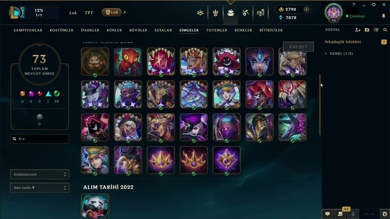 2790 RP / 26 KOSTÜM / 4269 TURUNCU ÖZ - LoL HESAP videosu