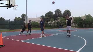 Playing Basketball 2 Vs 2 against friends