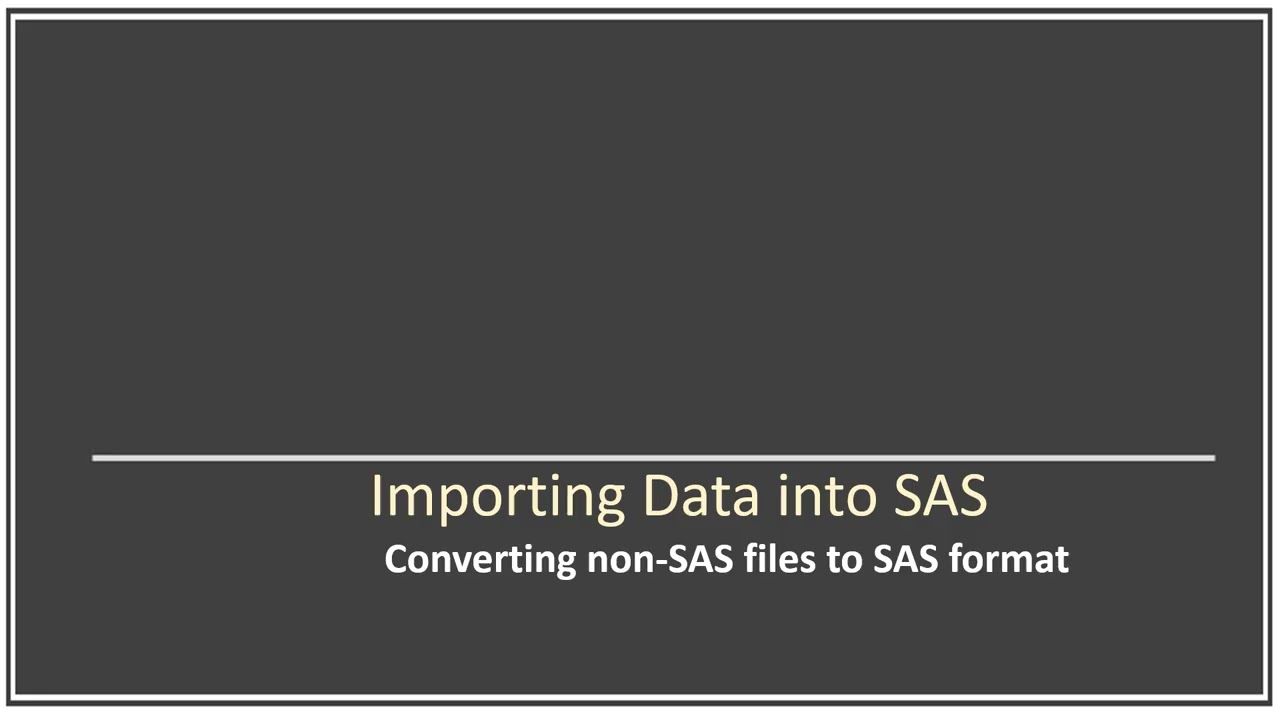 1.4 Importing Data and Converting to SAS format