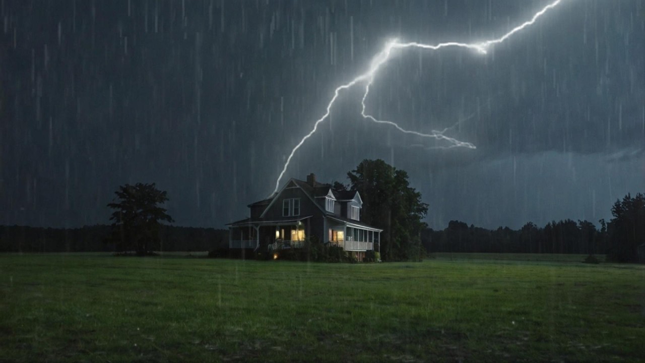 Heavy Thunderstorm at Night with Continuous Rain for Sleeping, Working Focus, Studying and Stress