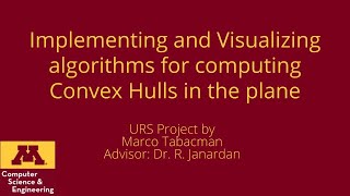 Visualizing Algorithms for computing Convex Hulls in the plane