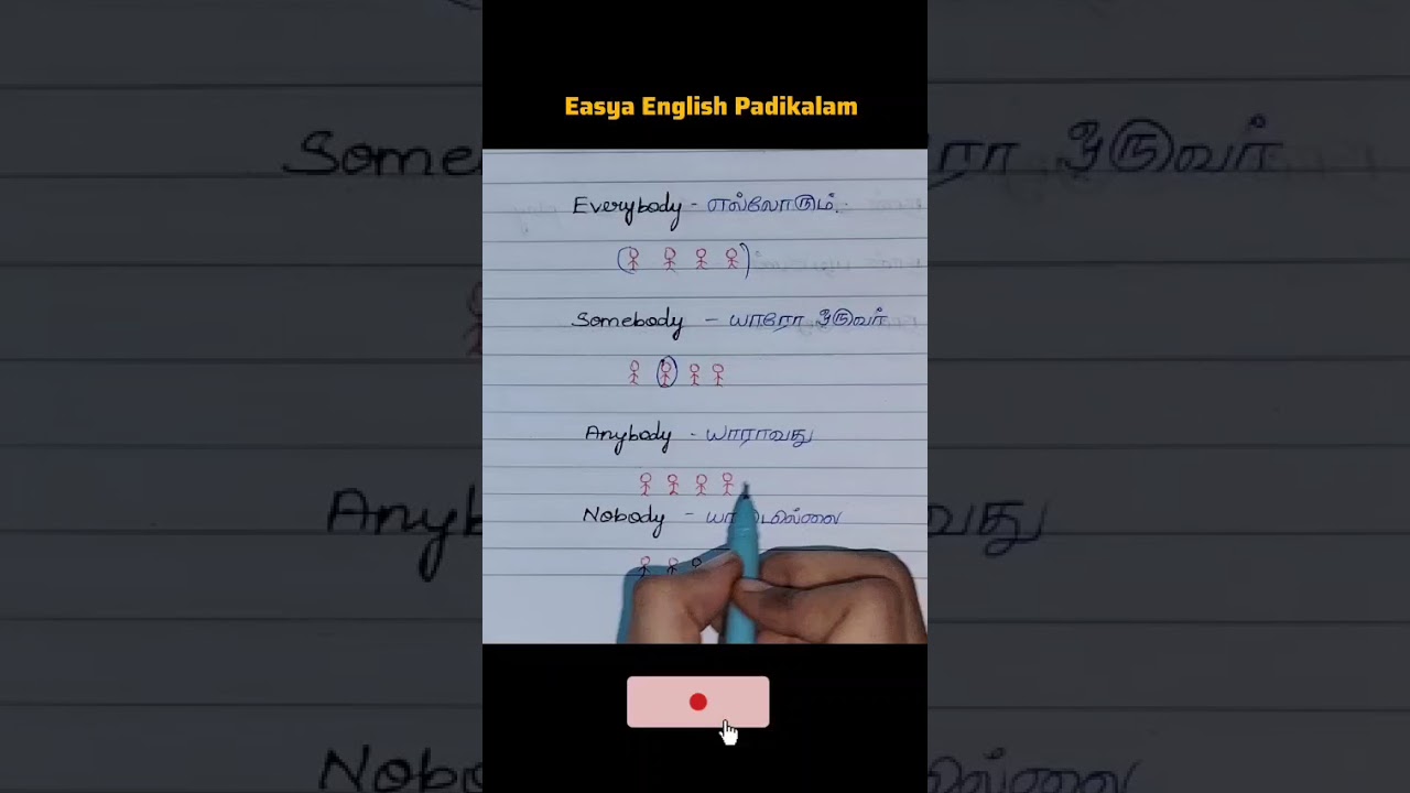Everybody, Somebody, Anybody, Nobody ➡️ Simple explanation in Tamil
