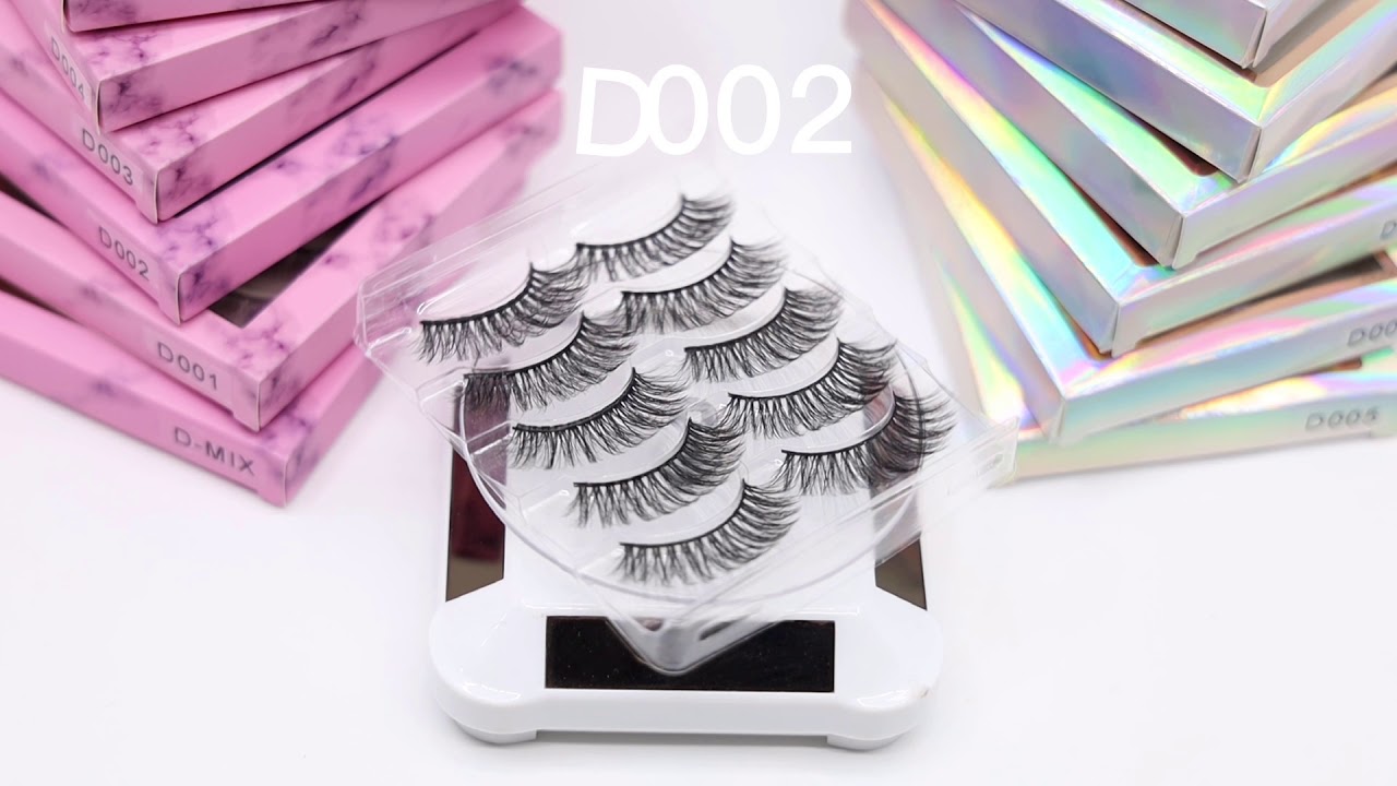 Wholesale 5 pairs pack 3d silk faux mink lashes in bulk