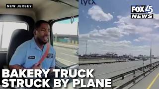 VIDEO: Baltimore bakery truck struck by plane in New Jersey