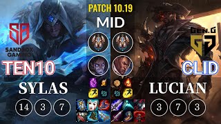 SB Ten10 Sylas vs GEN Clid Lucian Mid - KR Patch 10.19