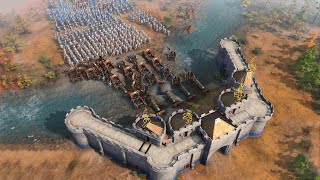 Age of Empires 4 - 1v3 INTENSE BRIDGE LAST STAND