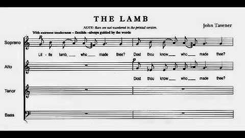John Tavener - The Lamb  for Choir (Score video)