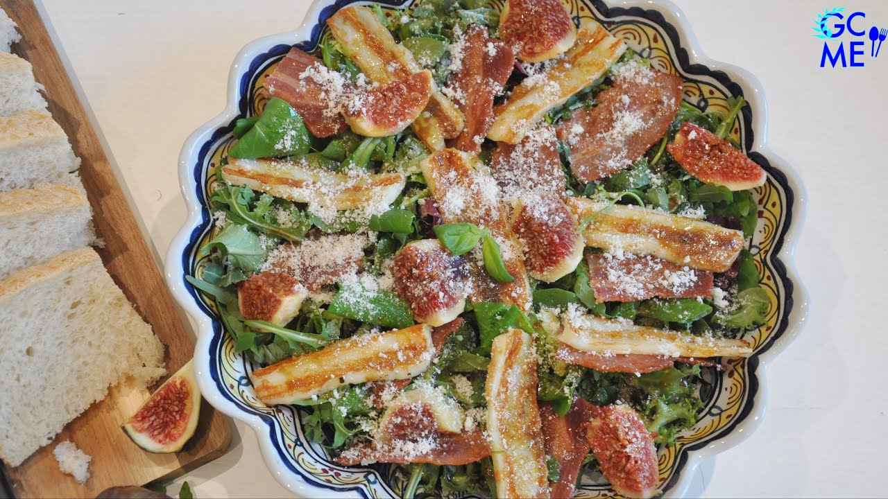 Summery Halloumi Salad with fresh Figs -       