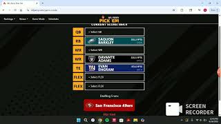 Day 7 of trying to get 2,500 on NFL perry pick em!