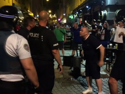 Raw: Soccer Fans, Locals Scuffle in France
