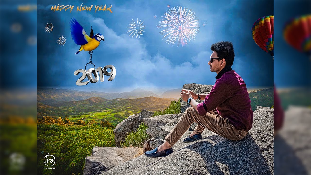 Happy New Year 2019 Photo Editing tutorial | New Year Editing | Y3 Editing