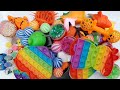 Satisfying Video DIY How To Make Rainbow Square Shapes Full With Glitter Slime Colorful Sprunki ASMR