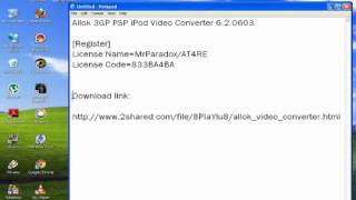 Allok 3GP PSP MP4 iPod Video Converter 6 2 0603 Latest + serial