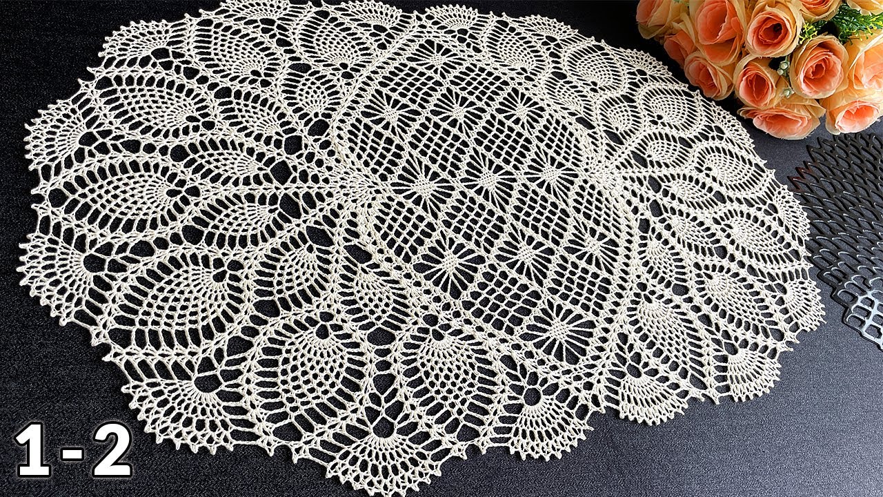 Овальная салфетка крючком, Марсела, 1-2