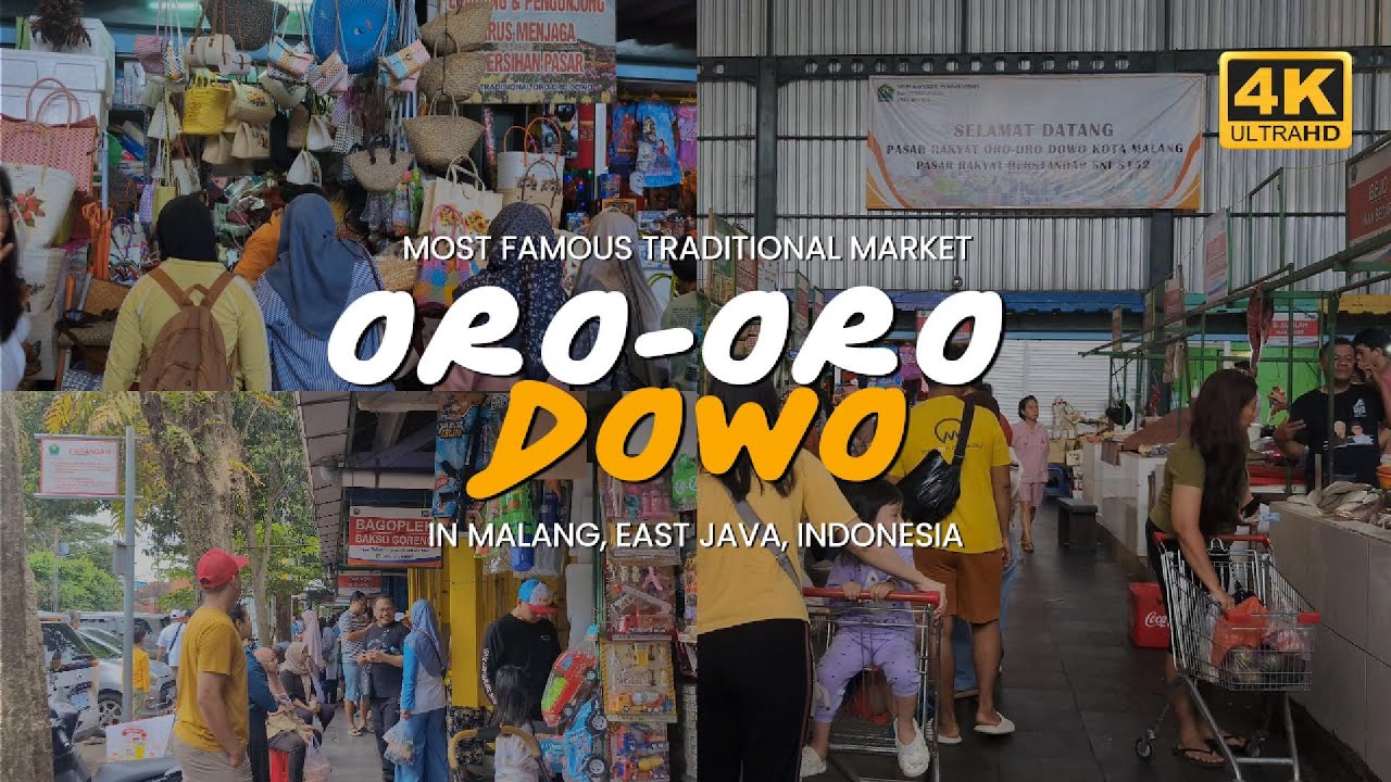 4K Finding Local Culture and Food at Oro Oro Dowo Traditional Market in Malang, East Java, Indonesia