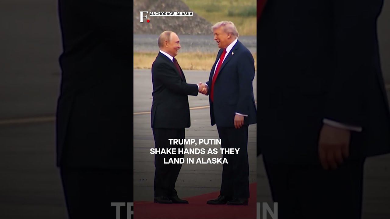 MOMENT Trump Putin Red Carpet Handshake Beast Ride In Alaska Before Ukraine Talks FirstpostNews