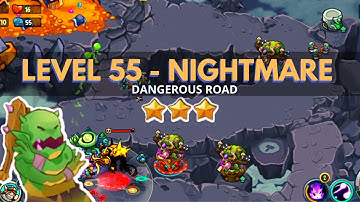 King of Defense: Level 55 NIGHTMARE / DANGEROUS ROAD / with basic heroes