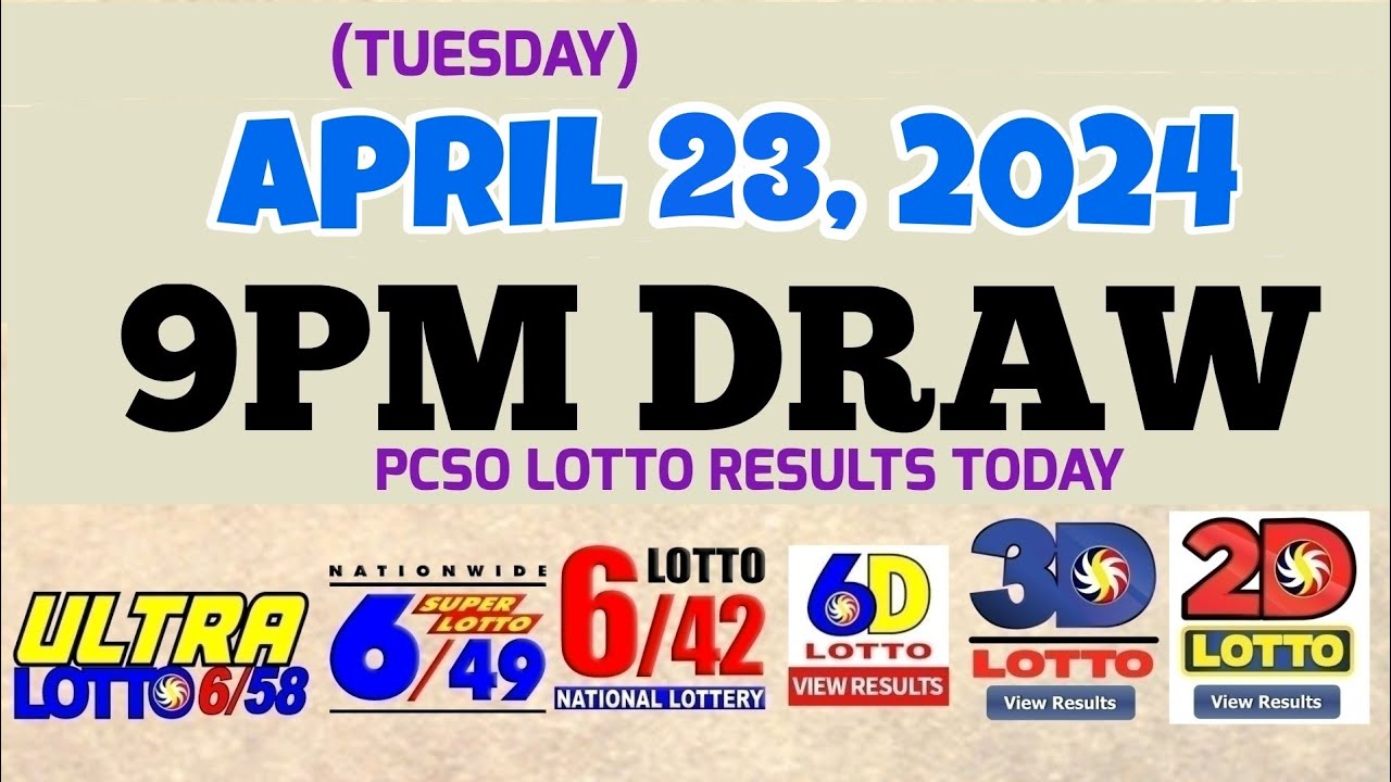 Lotto Result Today 9pm draw April 23, 2024 6/58 6/49 6/42 6D Swertres Ez2 PCSO#lotto
