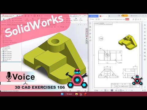SolidWorks | 3D CAD EXERCISES 106 | StudyCadCam | Solution Tutorial |