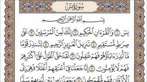 سورة يس للقاري الشيخ عبدالرحمن السديس مكتوبة كاملة بالتشكيل