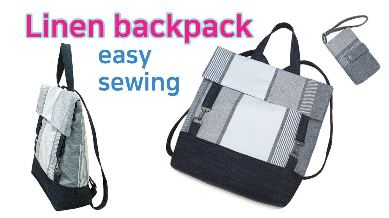 DIY Linen bag/Bag making tutorial/린넨 백팩/린넨가방 만들기/여름 린넨가방/リネンバッグ/亞麻包/Leinentasche