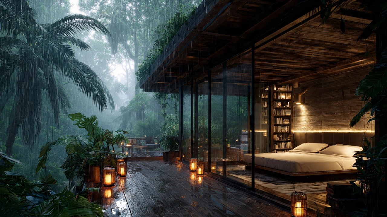 Естественные звуки дождя усыпят вас | Успокаивающий лесной дождь, преодоление бессонницы