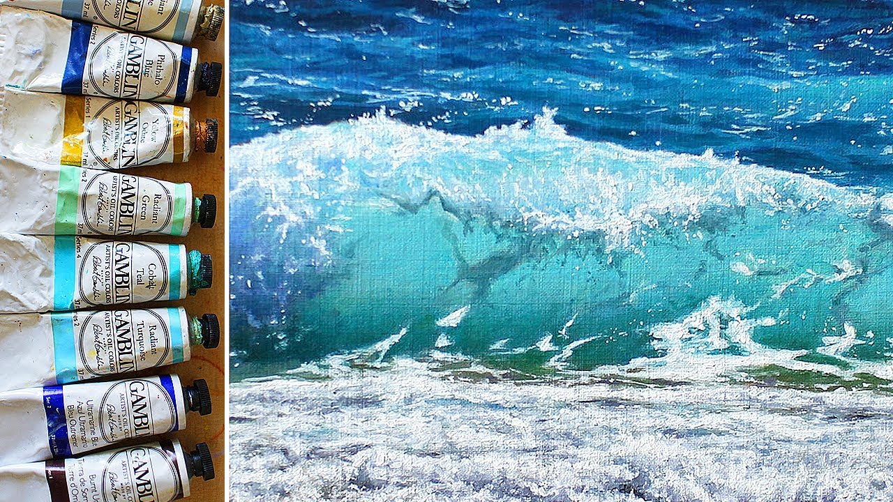 ⁣Oil Painting For Beginners | Ocean Wave Demonstration