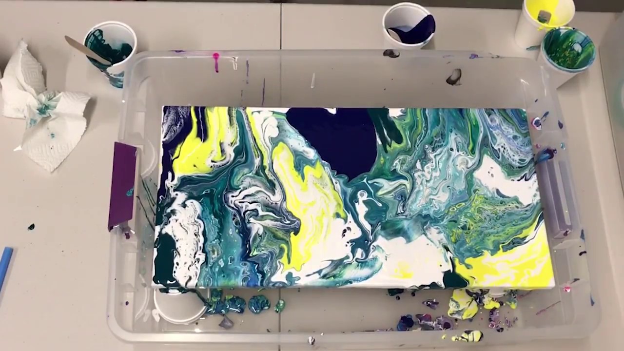 Fluid Acrylic Dirty Pour - Time Lapse - YouTube