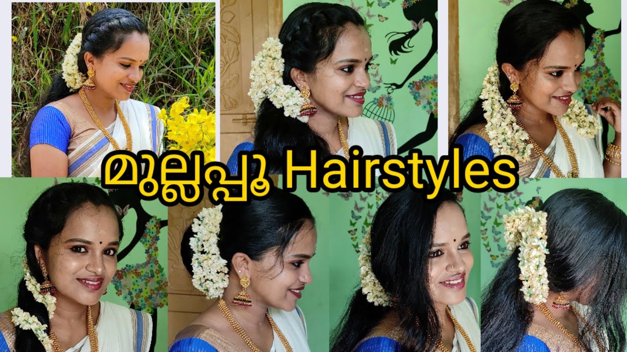 Different Type of Hair Styles with Jasmine Flower/Mullapoo Hairstyle  Malayalam21/Tips at Fingertips - YouTube