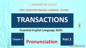 Transactions, First semester common course, calicut university, chapter 1 Pronunciation, Consonants