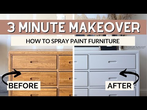 Spray Painting Furniture, Furniture Makeover