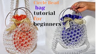 HOW TO MAKE ROUND BEADED BAG//CIRCLE BAG TUTORIAL/BEAD BAG/ TRENDING BEAD BAG/HOW TO MAKE PEARL BAG