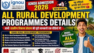 Rural development Phd,PG ,Master, Certificate programs All in one video 😱😱😱 eligibility career